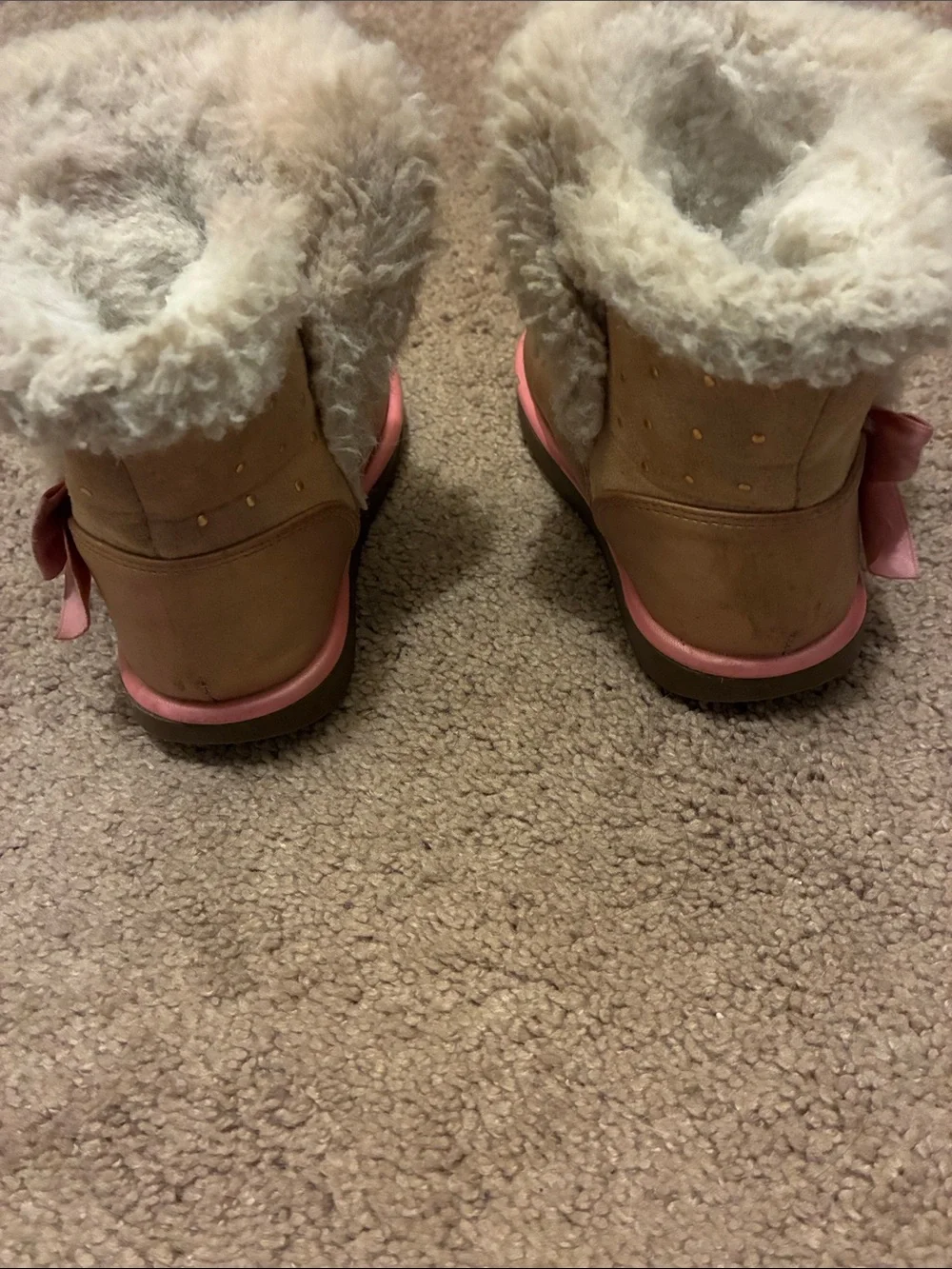 Juicy Couture Gold and Pink Fur-Lined Kids Boots
